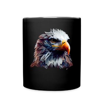 Cool polygon design with a bald eagle - Full Colour Mug - black - Front