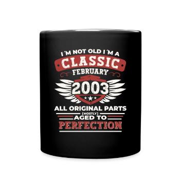20e anniversaire Février Né 2003 cadeau - Mug uni - noir - Devant