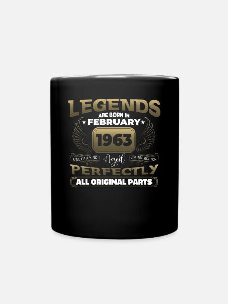 Jahrgang 1963 Februar 60. Geburtstag Geschenk Mann - Tasse einfarbig - Schwarz