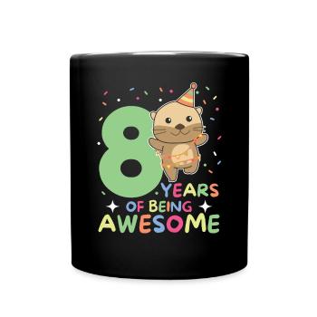 Loutre pour ses enfants de 8 ans - Mug uni - noir - Devant