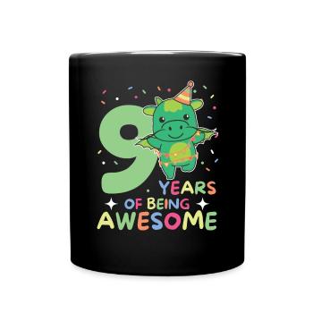 Dragon pour les enfants de 9 ans de neuf ans - Mug uni - noir - Devant