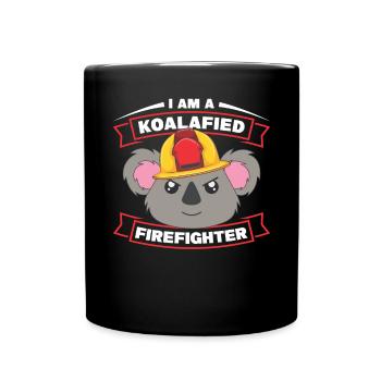 Je suis un pompier koalafié - Mug uni - noir - Devant