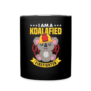 Je suis un pompier koalafié - Mug uni - noir - Devant