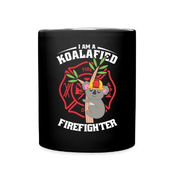 Je suis un pompier koalafié - Mug uni - noir - Devant