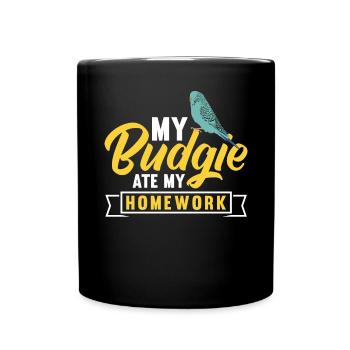 Mein Wellensittich Hat Meine - Tasse einfarbig - Schwarz - Vorne
