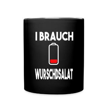 Schwäbisch Wurstsalat Schwaben - Tasse einfarbig - Schwarz - Vorne