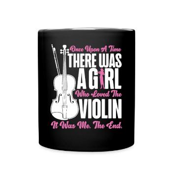 Violin Violinist Girl Once Upon A - Full Colour Mug - black - Front