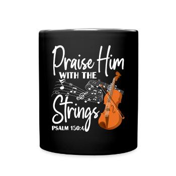 Violin Violinist Bible Quote Faith - Full Colour Mug - black - Front