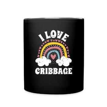 J’aime le cadeau de chemise de cribbage - Mug uni - noir - Devant