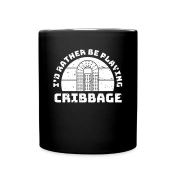 Je préfère jouer au cadeau de chemise de cribbage - Mug uni - noir - Devant