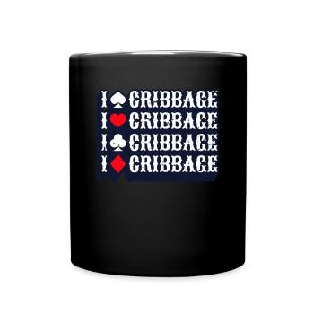 I Love Cribbage Shirt Gift - Full Colour Mug - black - Front