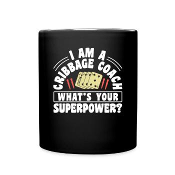 Je suis un cadeau de chemise d’entraîneur de cribbage - Mug uni - noir - Devant