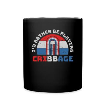 Je préfère jouer au cadeau de chemise de cribbage - Mug uni - noir - Devant