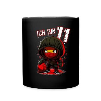 Anniversaire des enfants 11 ans - Basketball et Ninjas - Mug uni - noir - Devant
