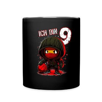 Anniversaire des enfants 9 ans - Basketball et Ninjas - Mug uni - noir - Devant