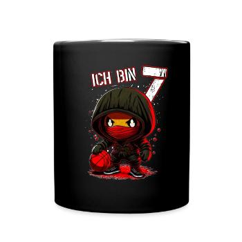 Anniversaire des enfants 7 ans - Basketball et Ninjas - Mug uni - noir - Devant