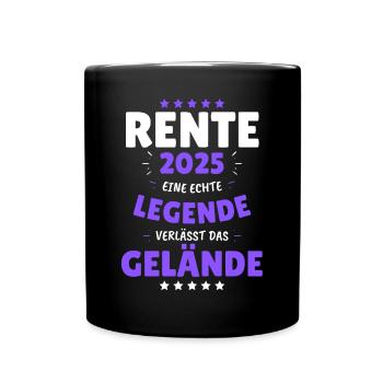RENTE 2025 EINE LEGENDE VERLÄSST DAS GELÄNDE! Das - Tasse einfarbig - Schwarz - Vorne