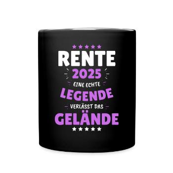 RENTE 2025 EINE LEGENDE VERLÄSST DAS GELÄNDE! Das - Tasse einfarbig - Schwarz - Vorne