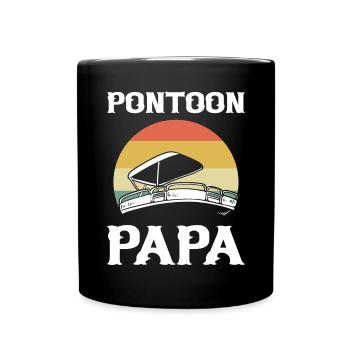 Ponton Papa. Pontonbootfahren. Bootskapitän - Tasse einfarbig - Schwarz - Vorne