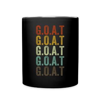 G.O.A.T Goat Greatest Of All Time - Full Colour Mug - black - Front