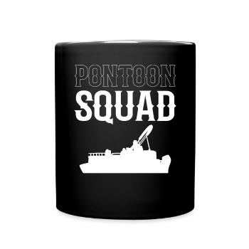 Pontoon squad. Pontoon boating. Pontoon boat captain - Full Colour Mug - black - Front