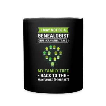 Descent. Tracking my family tree for - Full Colour Mug - black - Front
