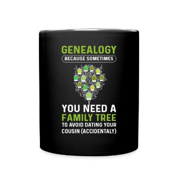 Genealogist. Descent. Family tree. - Full Colour Mug - black - Front