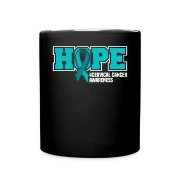 Hope #Gebärmutterkrebs consciousness. - Full Colour Mug - black - Front
