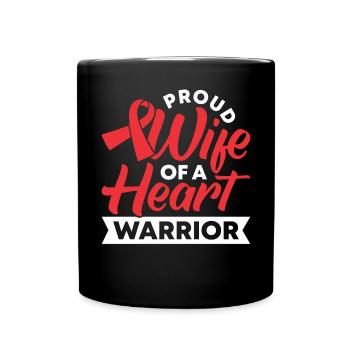 Stolze Frau Eines Herzenskriegers. Bewusstsein - Tasse einfarbig - Schwarz - Vorne