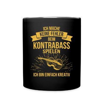 Kontrabass Kontrabassspieler Kontrabassist - Tasse einfarbig - Schwarz - Vorne