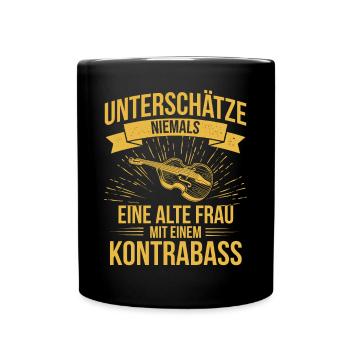 Kontrabass Kontrabassspieler Kontrabassist - Tasse einfarbig - Schwarz - Vorne