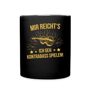 Kontrabass Kontrabassspieler Kontrabassist - Tasse einfarbig - Schwarz - Vorne