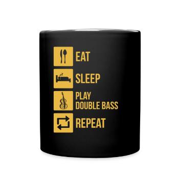 Double bass Double bass player Double bass player - Full Colour Mug - black - Front