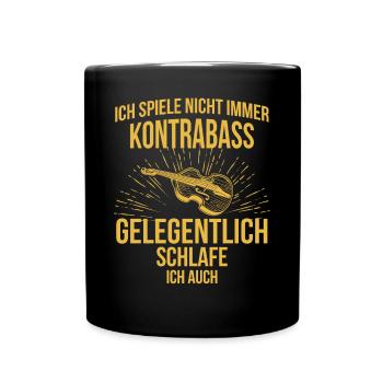Kontrabass Kontrabassspieler Kontrabassist - Tasse einfarbig - Schwarz - Vorne