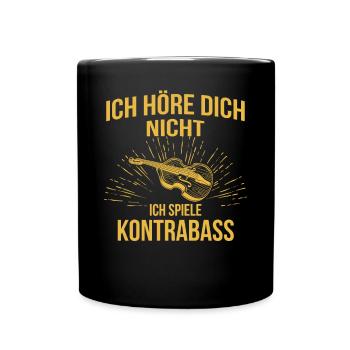 Kontrabass Kontrabassspieler Kontrabassist - Tasse einfarbig - Schwarz - Vorne