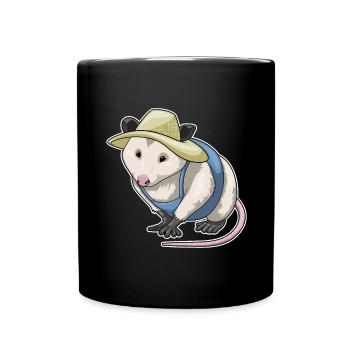 Beutelratte Landwirt Bauernhof - Tasse einfarbig - Schwarz - Vorne