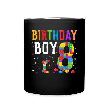 Blocs de construction enfant anniversaire 14 ans - Mug uni - noir - Devant