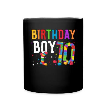 Blocs de construction enfant anniversaire 10 ans - Mug uni - noir - Devant
