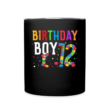 Birthday child building blocks 10 years old - Full Colour Mug - black - Front