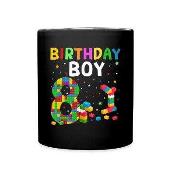 Birthday child building blocks 14 years old - Full Colour Mug - black - Front
