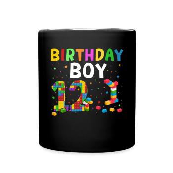 Birthday child building blocks 10 years old - Full Colour Mug - black - Front