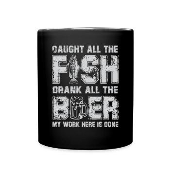 Lustiger Angler Fischer Spruch Angeln - Tasse einfarbig - Schwarz - Vorne