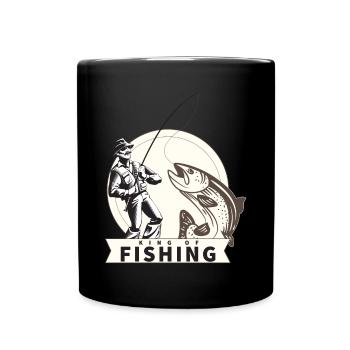 Lustiger Angler Fischer Spruch Angeln - Tasse einfarbig - Schwarz - Vorne