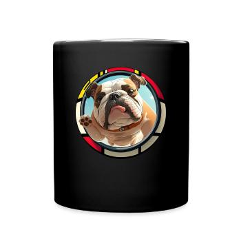 Bulldog dog saying Bulldog owner - Full Colour Mug - black - Front