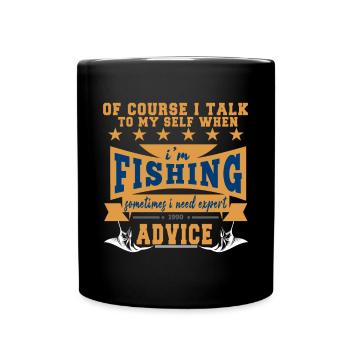 Lustiger Angler Fischer Spruch Angeln - Tasse einfarbig - Schwarz - Vorne