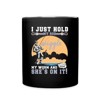 Lustiger Angler Fischer Spruch Angeln - Tasse einfarbig - Schwarz - Vorne