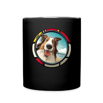 Collie Dogs Cartoon Collie Design - Mug uni - noir - Devant