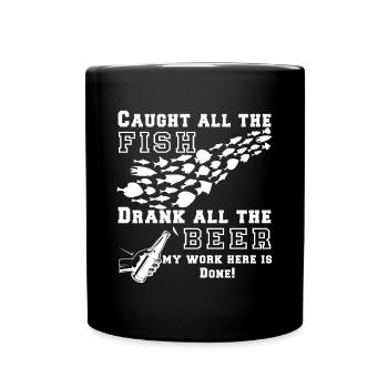 Lustiger Angler Fischer Spruch Angeln - Tasse einfarbig - Schwarz - Vorne