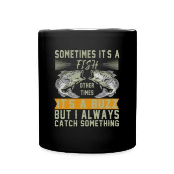 Lustiger Angler Fischer Spruch Angeln - Tasse einfarbig - Schwarz - Vorne