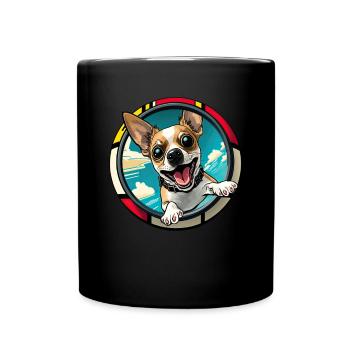Dog Cartoon Chihuahua Design pour les amoureux des chiens - Mug uni - noir - Devant